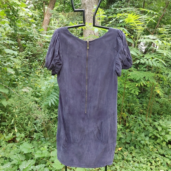 100% Silk Bubble Sleeve Mini Dress - Picture 2 of 12